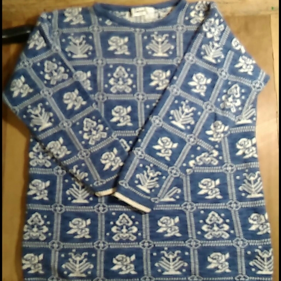 Vintage Yarn Works Cottage Country Floral Sweater - Picture 5 of 6